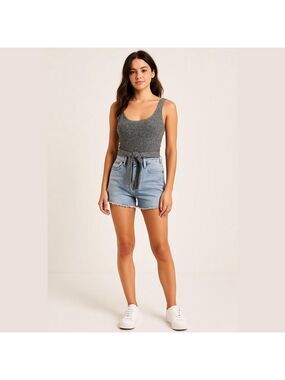 Size medium grey aerie wrap around crop top